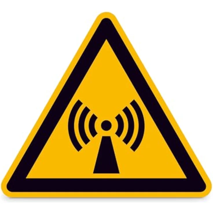Betriebsausstattung24® Warnschild "Warnung vor elektromagnetischem Feld", Aluminium geprägt, Ø 100 mm – Bild 1