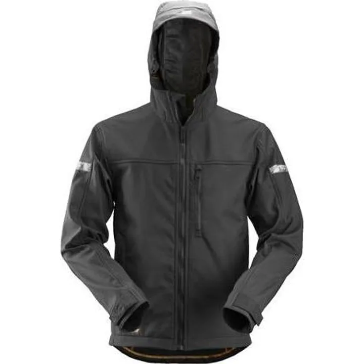 Hultafors Softshell-Arbeitsjacke Snickers Jack Met Capuchon 1229, winddicht und wasserabweisend, Schwarz, Größe XXL