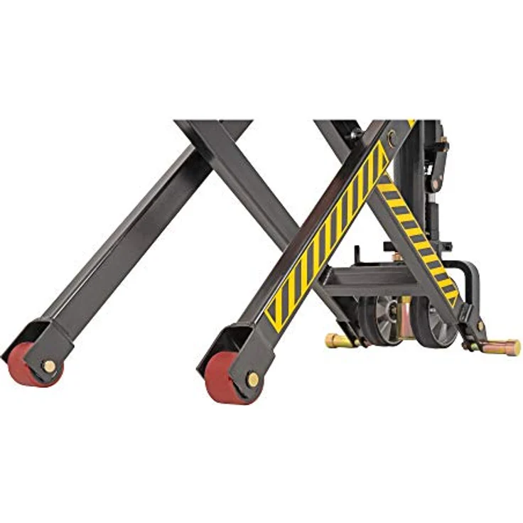 STIER Scheren-Hubwagen, 1000 kg Traglast, 800 mm Hubhöhe, manueller Quicklift mit doppelter Hubgeschwindigkeit, Gabellänge 1140 mm, Polyurethan-Lenkräder, Überlastventil – Bild 3