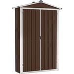 vidaXL Gerätehaus Ohne Boden Geräteschuppen Gartenhaus Geräteschrank Gartenschrank Schuppen Garten Braun 116x45x175cm Verzinkter Stahl