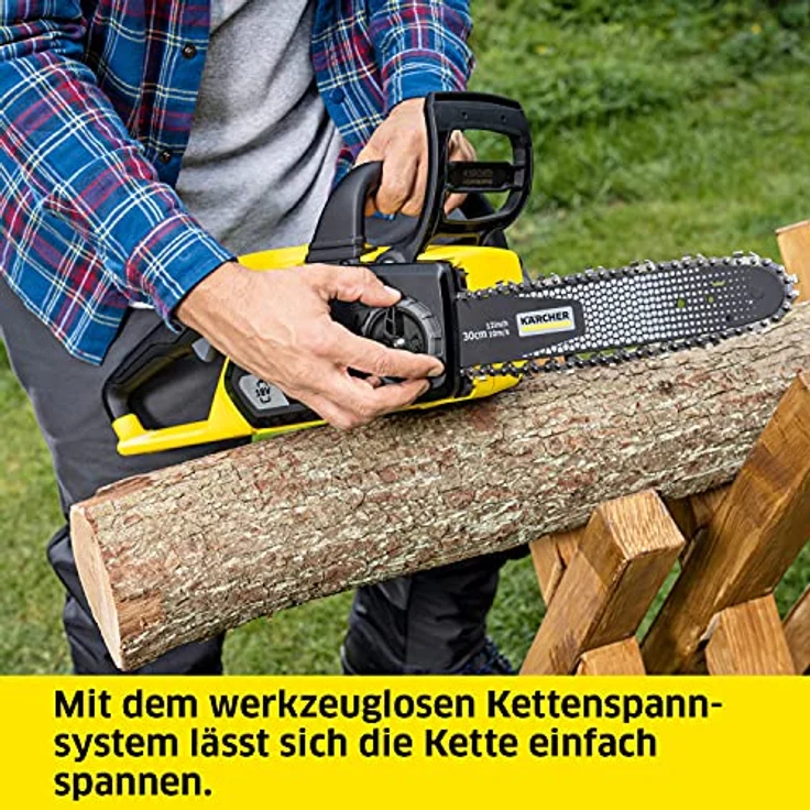 Kärcher CNS 18-30 Battery Akku-Kettensäge - Schwertlänge 30 cm, Kettengeschwindigkeit 10 m-s, Leistung je Akkuladung: 75 Schnitte, Gewicht 3,2 kg – Bild 4