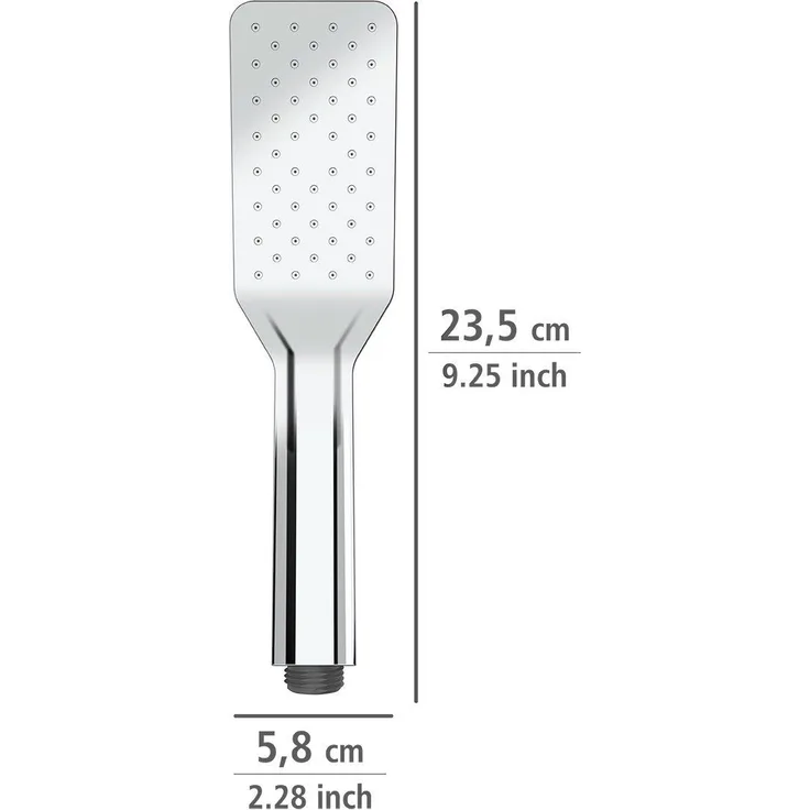 WENKO Handbrause, rechteckig mit automatischer Reinigung, Chromfarbe