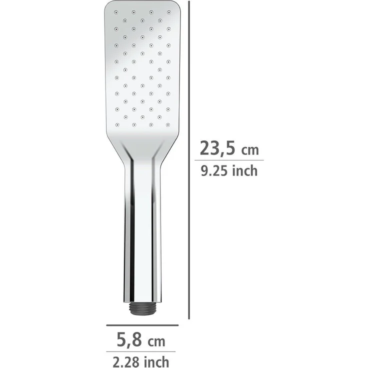 WENKO Handbrause, rechteckig mit automatischer Reinigung, Chromfarbe