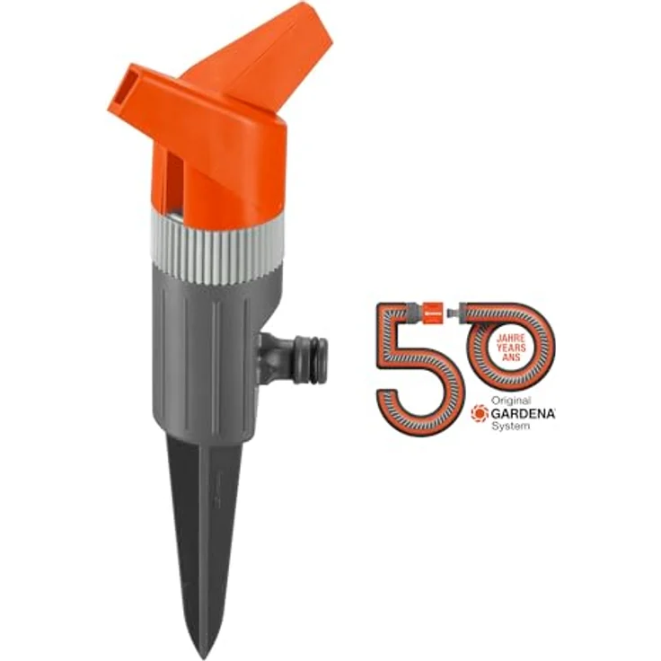 GARDENA Classic Rundsprenger Fotrott: Rasenprenger für gleichmäßige Flächenbewässerung bis 130 m², pfützenfrei, Bewässerungssektor 360 Grad, sicherer Stand, 13 m Sprengbereich (1953-20) – Bild 4