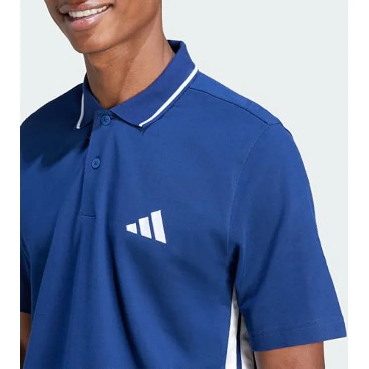 "adidas Sportswear Poloshirt ESSENTIALS 3-STREIFEN PIQUÉ POLOSHIRT, modisches Pikeematerial mit auffälligen 3-Streifen, Recyclingmaterialien, navy" – Bild 4