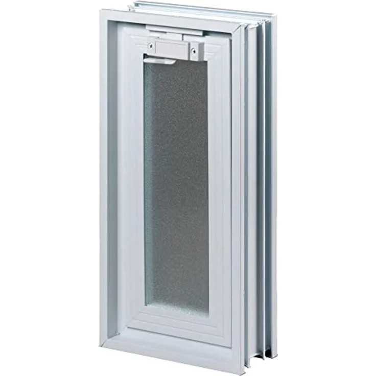 Fuchs Design Lüftungsfenster (189x384x80 mm) Weiß anstatt 2 Glasbausteine im Format 19x19x8 cm – mit Fliegengitter – Bild 2
