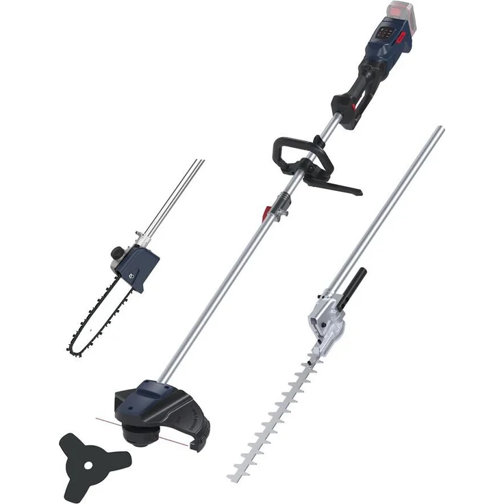 Güde Cumulator Multifunktionswerkzeug (4In1) Tgps 18-0, Akku-Heckenschneider mit Brushless Motor, Freischneider-, Trimmer-, Heckenscheren- und Astkettensägenaufsatz