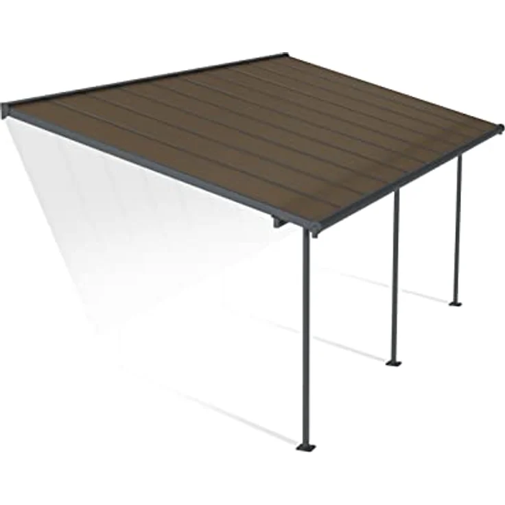 Palram Capri Terrassenüberdachung, Terrassendach, Balkondach, grau bronze, 299x619 cm – Bild 1