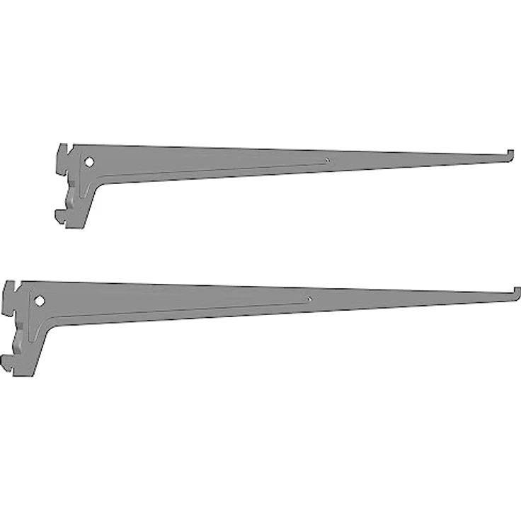 Element System 18133-00020 PRO-Träger Regalträger 1-reihig - 2 Stück - 7 Abmessungen - 3 Farben-L = 50 cm-weißaluminium-für Regalsystem-Wandschiene – Bild 2