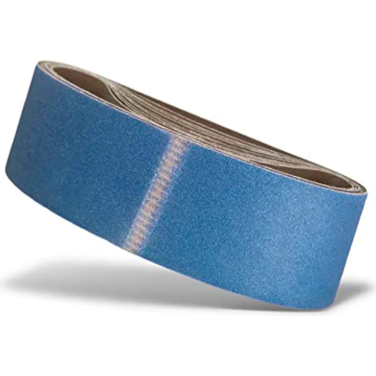 MENZER Blue Schleifbänder, 533 x 75 mm, Zirkonkorund (10 Stk.) K80, für Handbandschleifer, blau