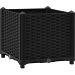 furnicato Hochbeet 40x40x38 cm Polypropylen, Schwarz - Robustes Pflanzgefäß für Garten und Terrasse