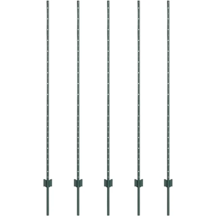 vidaXL Zaunpfosten U-Kanal Grün, 10er Set Metallzaunpfosten 150 cm für Außenbereich – Bild 1