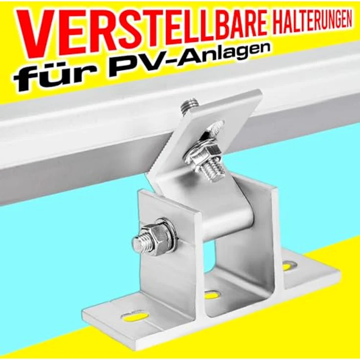 Firend Aufständerung Solarmodul Halterung Balkonkraftwerk Flachdach PV VERSTELB 15-60° (1 Panel SET 30°-60°), verstellbare Länge 700-1160 mm, Aluminium AL6005-T5, Winkel 30-60°, schwarz – Bild 3