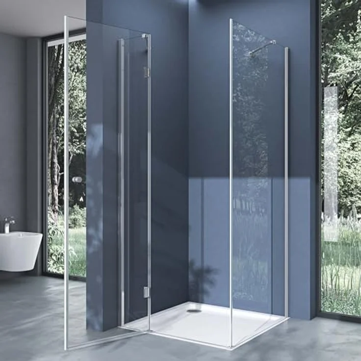 doporro Eckdusche Duschkabine ESG Glas mit NANO Duschabtrennung Ravenna05 NEU, BxT: 90x70 cm, Design Duschabtrennung, 6mm ESG-Sicherheitsglas, magnetische Dichtungen – Bild 2