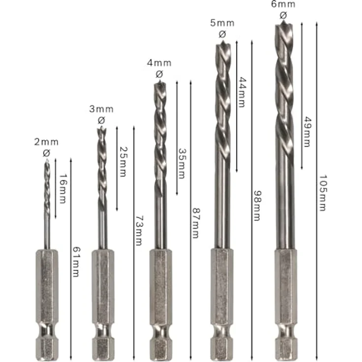 Bosch ProfessionalProfessional 5tlg. Holzspiralbohrer-Set mit 1-4- Sechskantschaft HSS – Bild 3