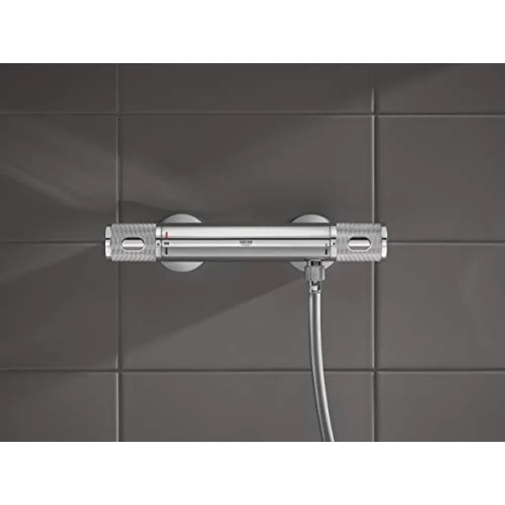 GROHE Precision Feel - Thermostat- Brausearmatur (wassersparend, mit Rändelstruktur, Verbrühschutz, Sicherheitssperre bei 38°C), chrom, 34790000 – Bild 5