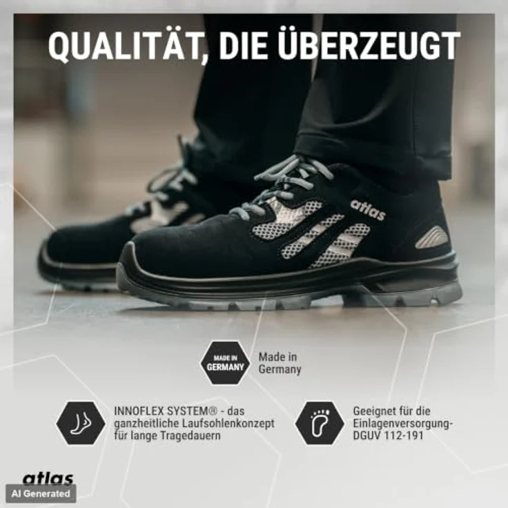 Atlas Sicherheitshalbschuh Flash 2005 XP S1P ESD SRC, Größe 36, atmungsaktiv mit 3D-Dämpfungssystem und clima-stream® Konzept – Bild 6