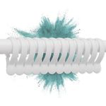 Erica Duschvorhangringe, 12er Packung für Duschstange, weiß