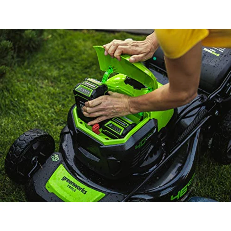 Greenworks Akku-Rasenmäher GD40LM46SP (Li-Ion 40V 46cm Schnittbreite bis 750m² 3in1 Mulchen Selbstfahrantrieb Seitenauswurf 55l Fangkorb 7-fache Schnitthöhenverstellung ohne Akku und Ladegerät) – Bild 6
