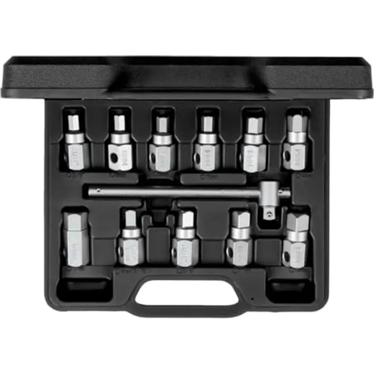 Gedore R15553004 Öldienstschlüssel-Satz Q-Griff 3/8", 12-teilig, aus Chrom-Vanadium-Stahl im stabilen Kunststoff-Koffer