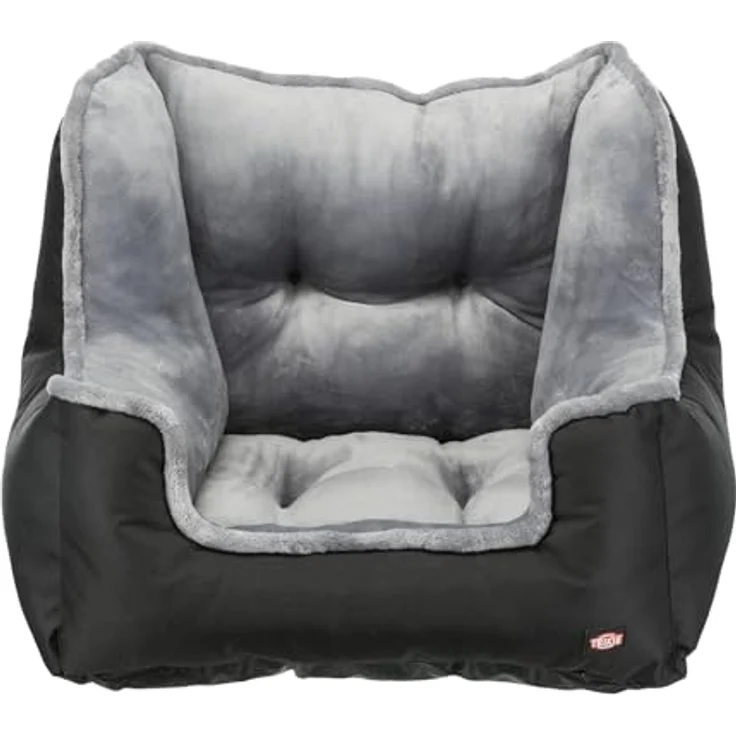 TRIXIE Tier-Autoschondecke, Autositz/Reisebettchen mit weicher Polsterung, schwarz/grau, Maße 50 x 40 x 50 cm – Bild 1