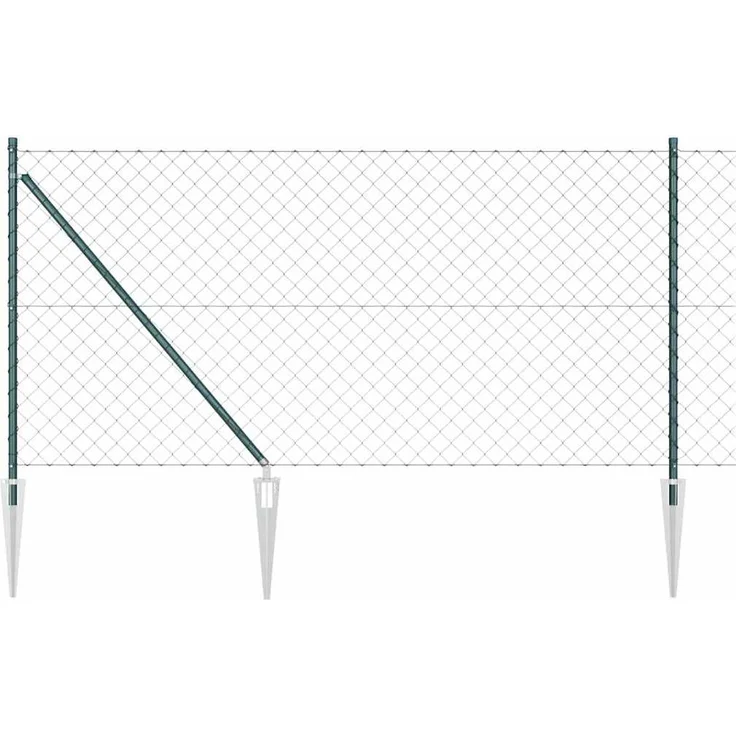 vidaXL Maschendrahtzaun mit Stacheln, 10 x 1 m, PVC-beschichteter Stahl, grün, korrosionsbeständig und wetterfest