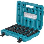Makita Bit- und Steckschlüsselset E-16586, 14-teilig im Koffer, Impact Black, Außenvierkantaufnahme 1/2"