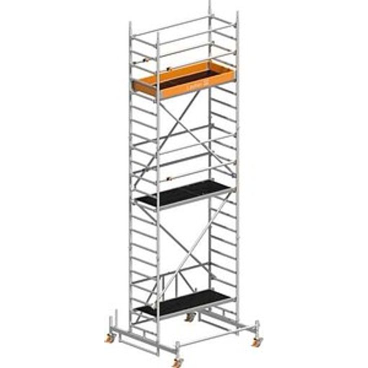 Layher Klappgerüst 1416 ZIFA P2 mit Uni Telegeländer, max. Arbeitshöhe 6,76 m, Aluminium, stabile Lenkrollen