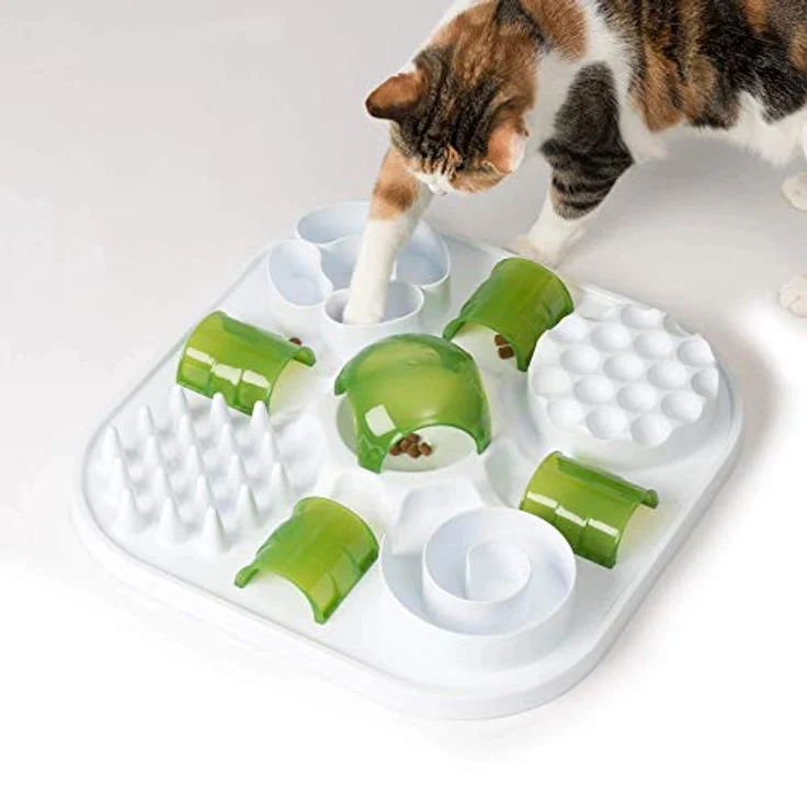 Catit Play Treat Puzzle, interaktives Spielzeug für Katzen mit 6 lustigen Aktivitäten, BPA-frei – Bild 3