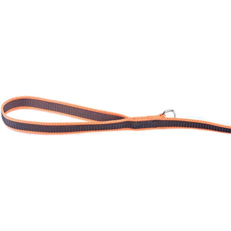 JULIUS K-9 IDC Color & Gray gumierte Leine, 20 mm x 1,8 m mit Schlaufe und D-Ring, Orange-Grau – Bild 3