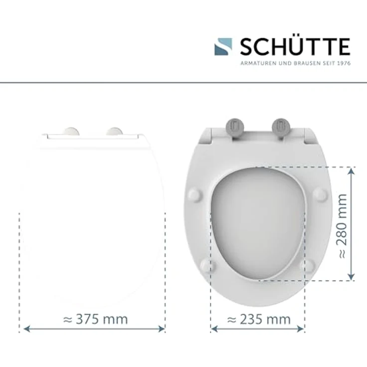 Schütte WC-Sitz Pro 9 Duroplast, Absenkautomatik, Schnellverschluss, weiß, bruchsicher und kratzfest, optimale Passform für Villeroy & Boch Omnia – Bild 2