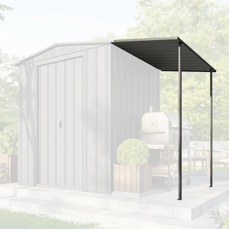 Pergart Globel Industries Schleppdach für Gerätehaus "Gartenmanager Dream 65", anthrazit, Erweiterung um 1,27 m²
