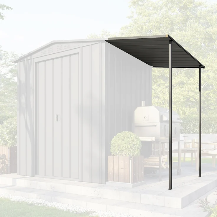 Pergart Globel Industries Schleppdach für Gerätehaus "Gartenmanager Dream 65", anthrazit, Erweiterung um 1,27 m²