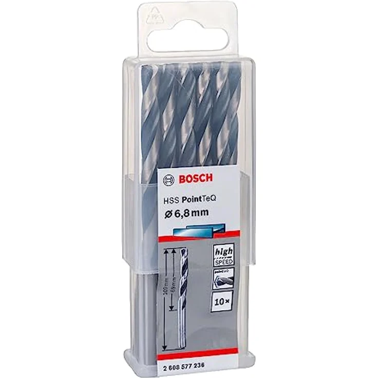 Bosch 2608577236 Metallspiralbohrer DIN 338 HSS PointTeQ (10), 1 W, 230 V, Gr, 6,8 mm – Bild 2