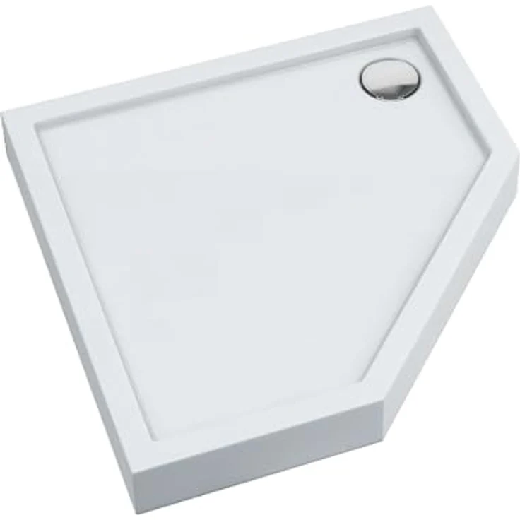 Aquabad® Duschwanne ULTIMA Smooth White, Fünfeck, Acryl, 80x80 cm, weiß – Bild 1