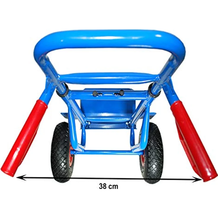 HELO24 Sackkarre Transportkarre höhenverstellbar klappbar blau, bis 200 kg belastbar, Luftbereifung, Kunststoffgriffe mit Handschutz – Bild 4