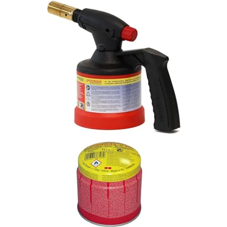 Rothenberger Industrial RoFlame Premium Lötlampe, Piezo-Zündung bis 1.800 °C, inkl. 1x C200 Kartusche, langlebiges Kunststoffgehäuse, ILL-Sicherheitssystem – Bild 1