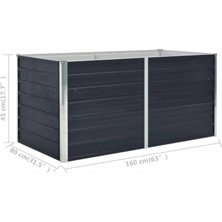 vidaXL Hochbeet 160 x 80 x 45 cm Verzinkter Stahl Anthrazit – Bild 4