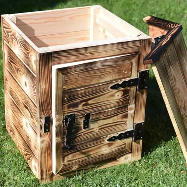 QLS Holzräucherei 60 cm, Tragbare Räucherkammer aus unbehandeltem ...