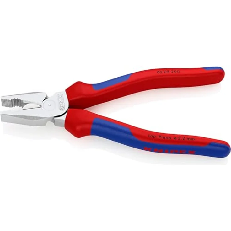 KNIPEX 02 05 200 Kraft-Kombizange mit Mehrkomponenten-Hüllen verchromt 200 mm – Bild 2
