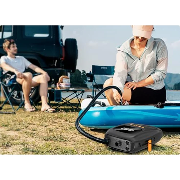 technaxx SUP Battery Air Pump TX-266, Powerful 20 PSI Pump with 7500mAh Power Bank, Black – Bild 7