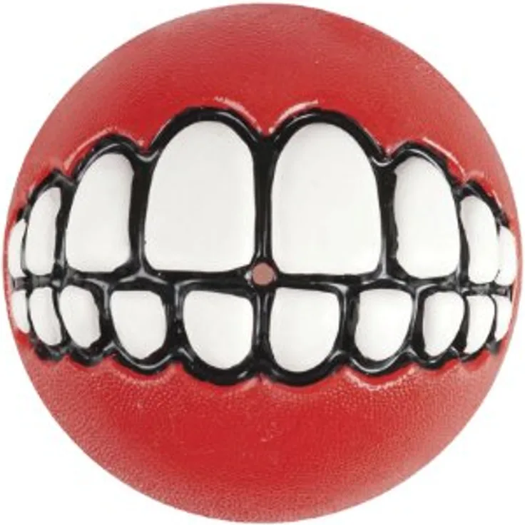 Rogz Grinz Hundespielzeug, Ballform, klein, 4,9 cm, Rot