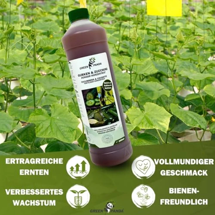 GreenPanda Gurken- & Zucchini-Dünger, 1000ml Flüssigdünger mit Stickstoff, Phosphor und Kalium zur Ernteverbesserung und Geschmacksintensivierung – Bild 2