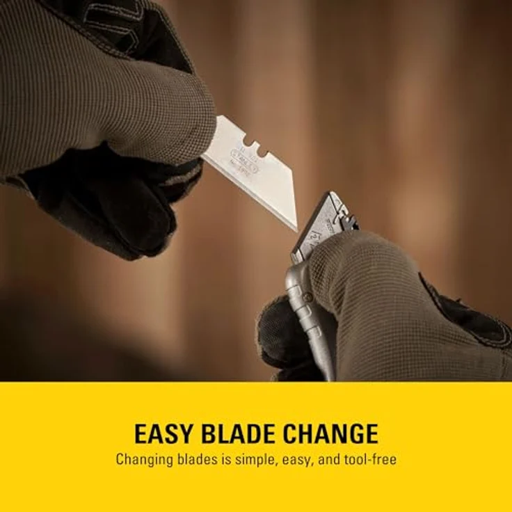 Stanley Quickslide Sportmesser, ergonomischer Metallkorpus, werkzeugloser Klingenwechsel, Gürtelklemme, 0-10-810 – Bild 5