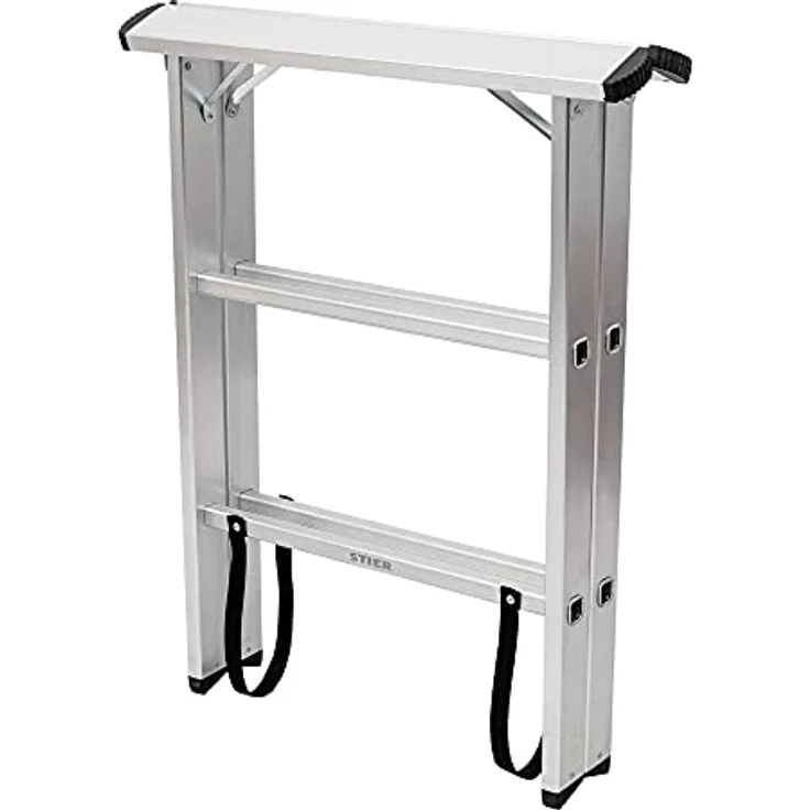 STIER Aluminiumbock 150kg, 75 cm breit, 80 cm hoch, klappbar, verzinkte Scharniere, inklusive Nylongurte zur Absicherung – Bild 4