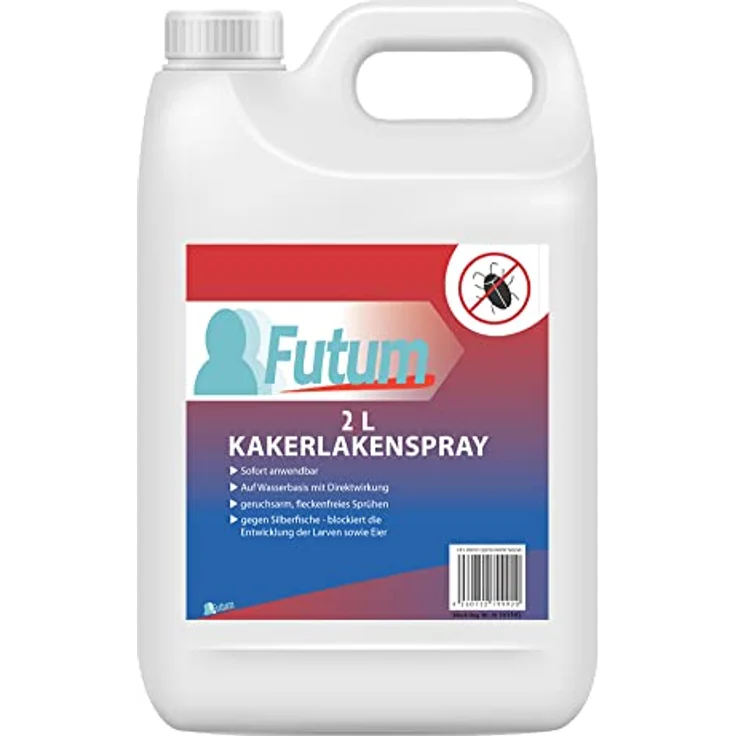Futum Schaben Spray 2 Liter + 500ml Kakerlaken bekämpfen auf Wasserbasis Ohne Treibgase wirkt gegen Eier Innen & Außen – Bild 3