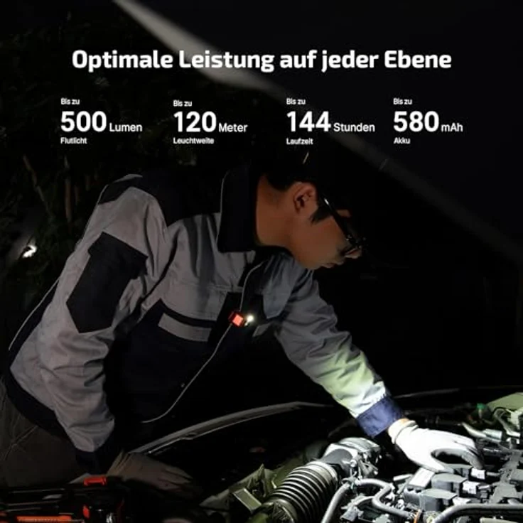 OLIGHT Oclip Pro Mini LED Taschenlampe, 500LM mit Flutlicht, fokussiertem Licht und Rotlicht, USB-C wiederaufladbar, IPX6, kompakt für Läufer und Camping (Fortune Snake) – Bild 2