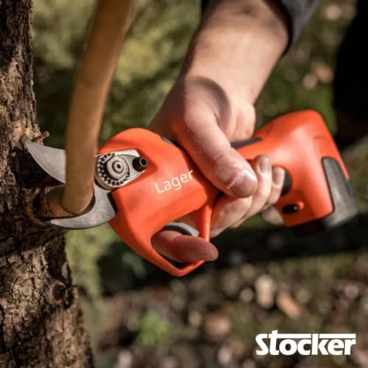 STOCKER Vulcano E-30 TP, Astschere mit zwei Lithium-Ionen-Batterien, 30 mm Schnittkapazität, ergonomisches Design, inklusive Wartungskit und Koffer – Bild 2