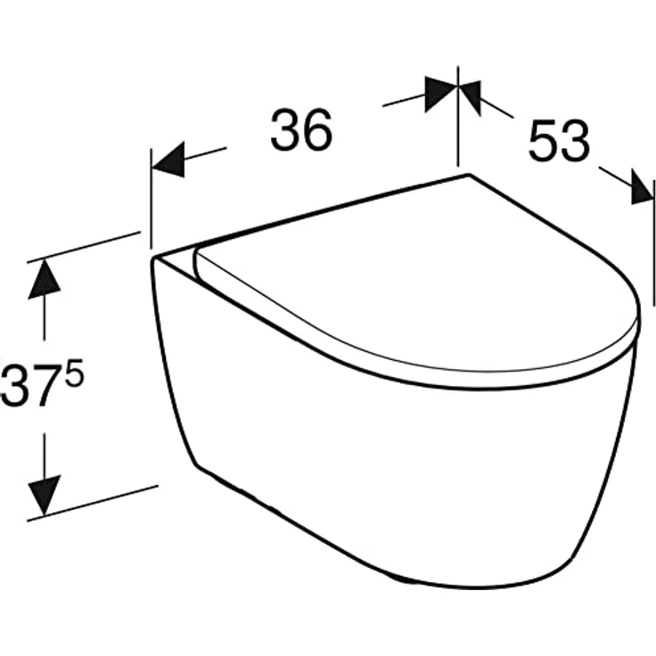 Geberit iCon Set Wand-WC mit WC-Sitz, spülrandlos, Tiefspüler, geschlossene Form, 6l, 501664, Farbe: Weiß - 501.664.00.1 – Bild 7