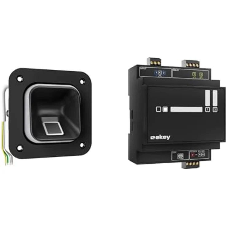 EKEY 204752 sLine Fingerprintset für Sprechanlagen und Hohlräume (Fingerprint Schwarz, Controller), Biometrische Zutrittslösung zur Integration in Türsprechanlagen, 0,4 W, 12-24 V, Fingerprint Schwarz – Bild 2